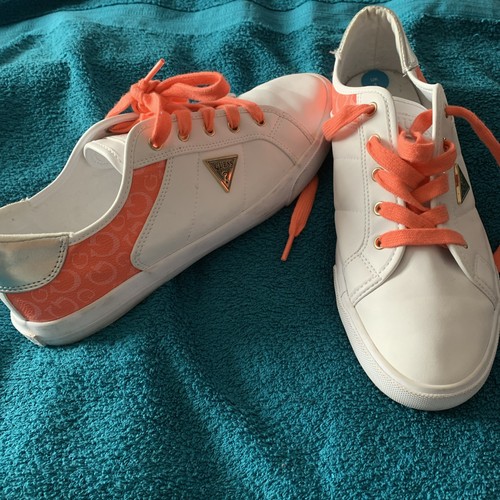 Guess coral white logo - guess, coral/white