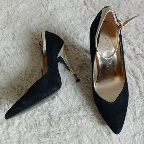 Guess black pointed suede - black,