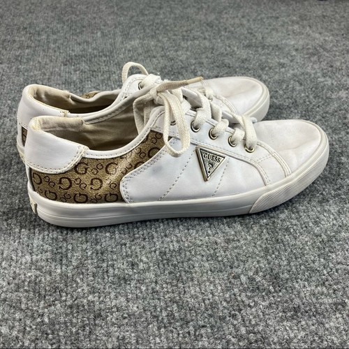 Guess white logo sneakers - guess,